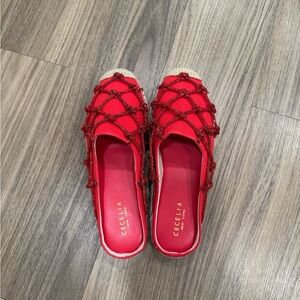 Red Anthropologie Slides - EU 40/ Size 9